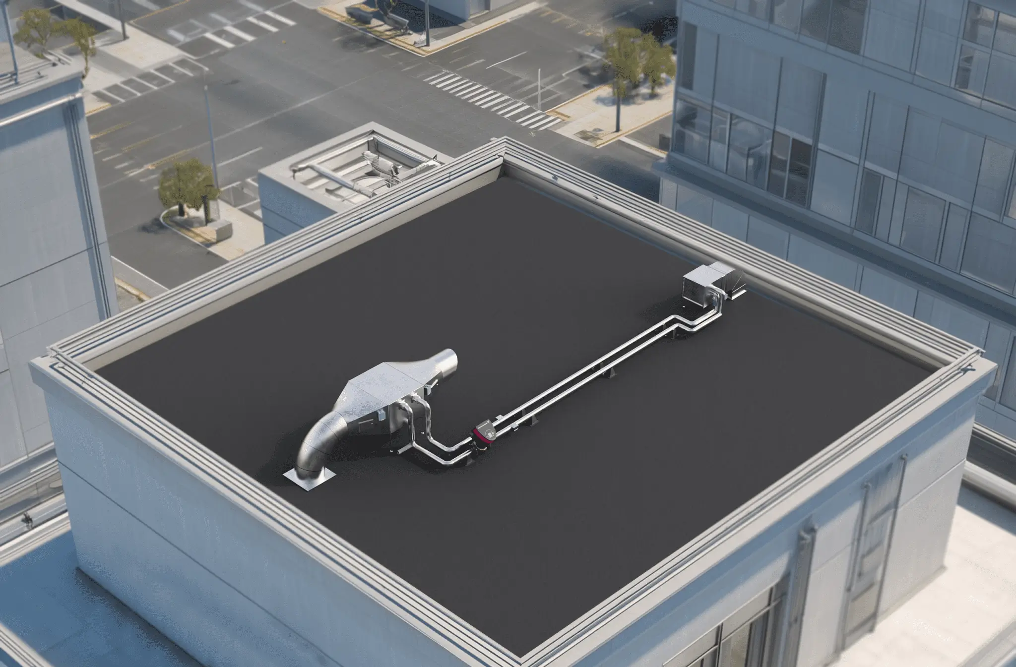 Restaurant roof after heat recovery