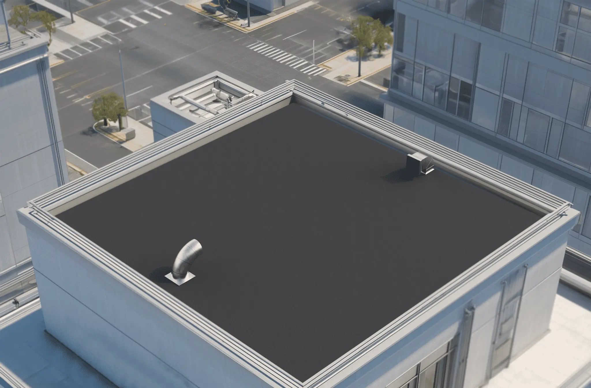 Restaurant roof before heat recovery