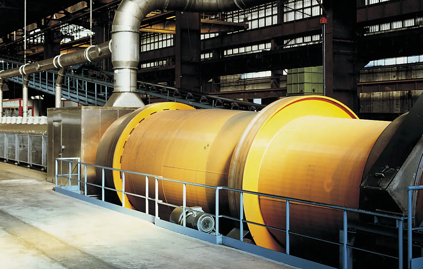 Foundry sand cooler with exhaust ducting