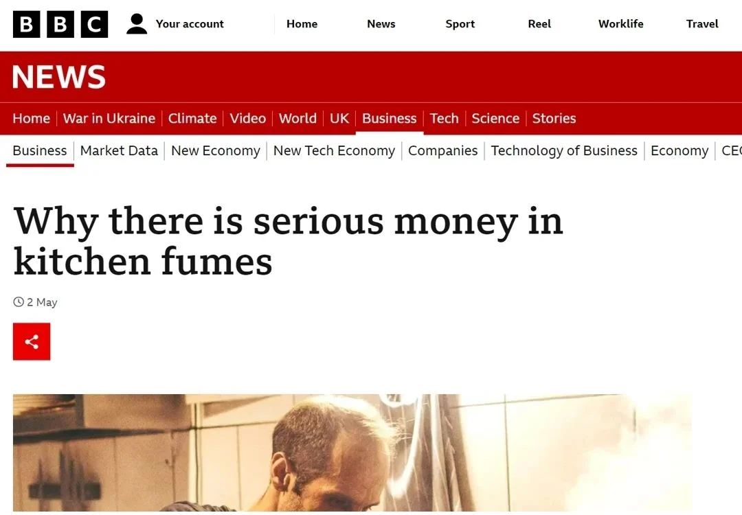 The BBC News article "Why there is serious money in kitchen fumes".